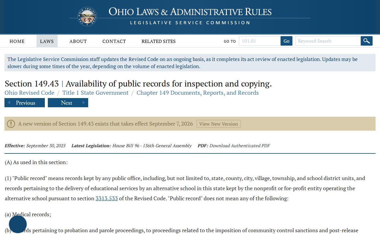 Forest Park city directory research and Ohio public records law