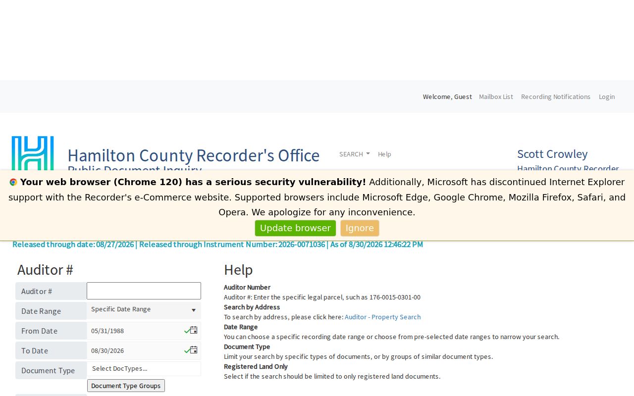 Forest Park street directory Recorder parcel search